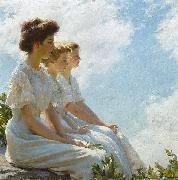 Charles Courtney Curran On the Heights oil